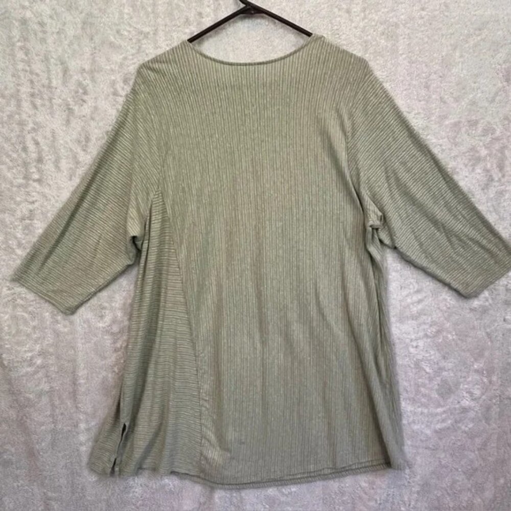 Pure Jill J Jill Sage Tunic Top Sz 2X Hemp Organic Cotton Lagenlook Asymmetrical - Picture 2 of 2